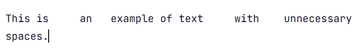Text containing extra spaces before cleaning